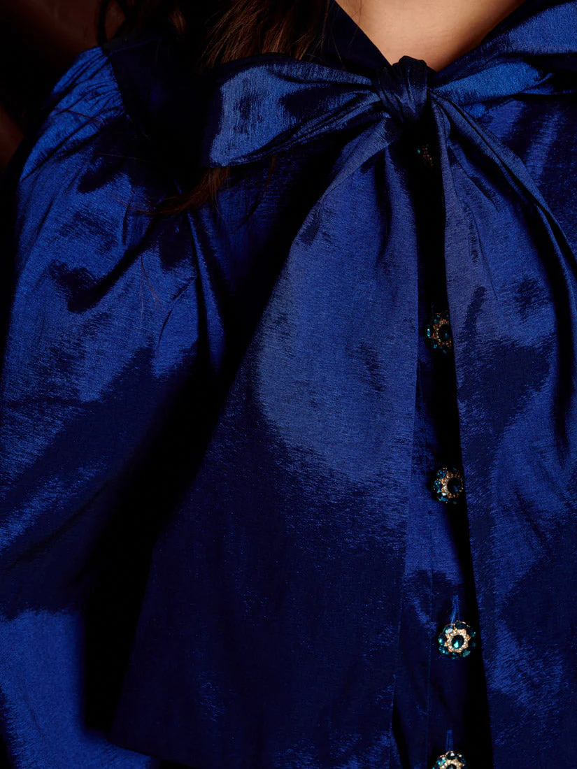Marylin Taffeta Bow Blouse - Image 6
