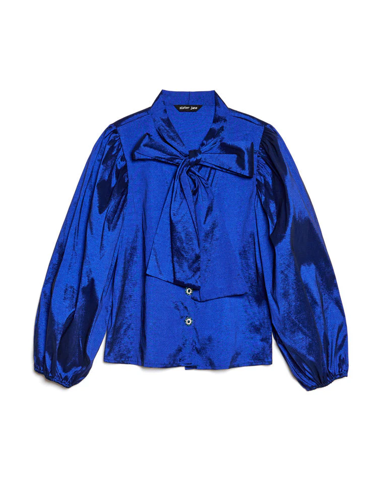 Marylin Taffeta Bow Blouse - Image 7