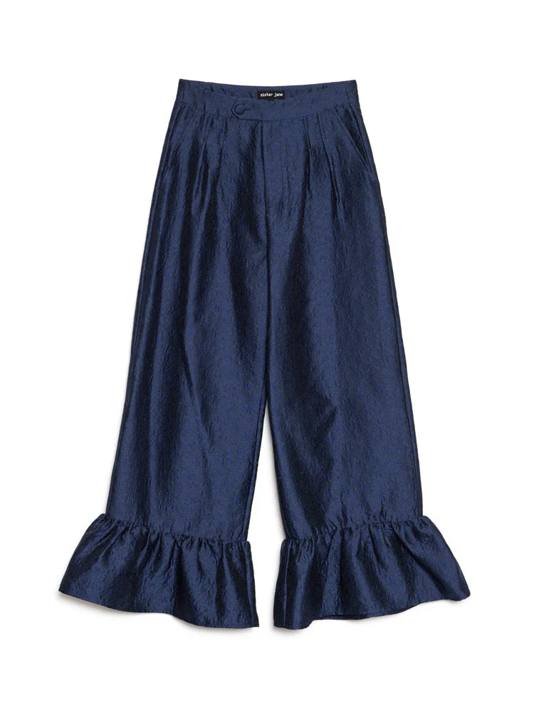 Orchid Jacquard Ruffle Trousers - Image 7