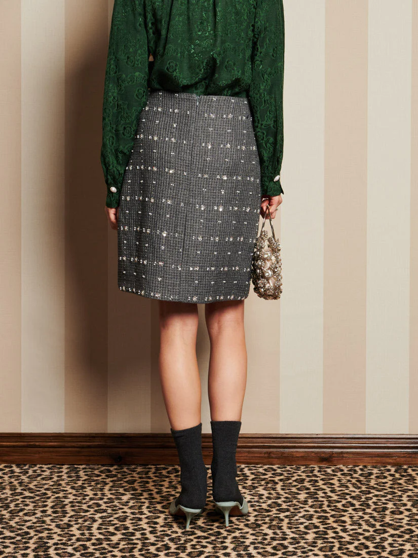 <b>DREAM</b> Parlour Tweed Midi Skirt - Image 3