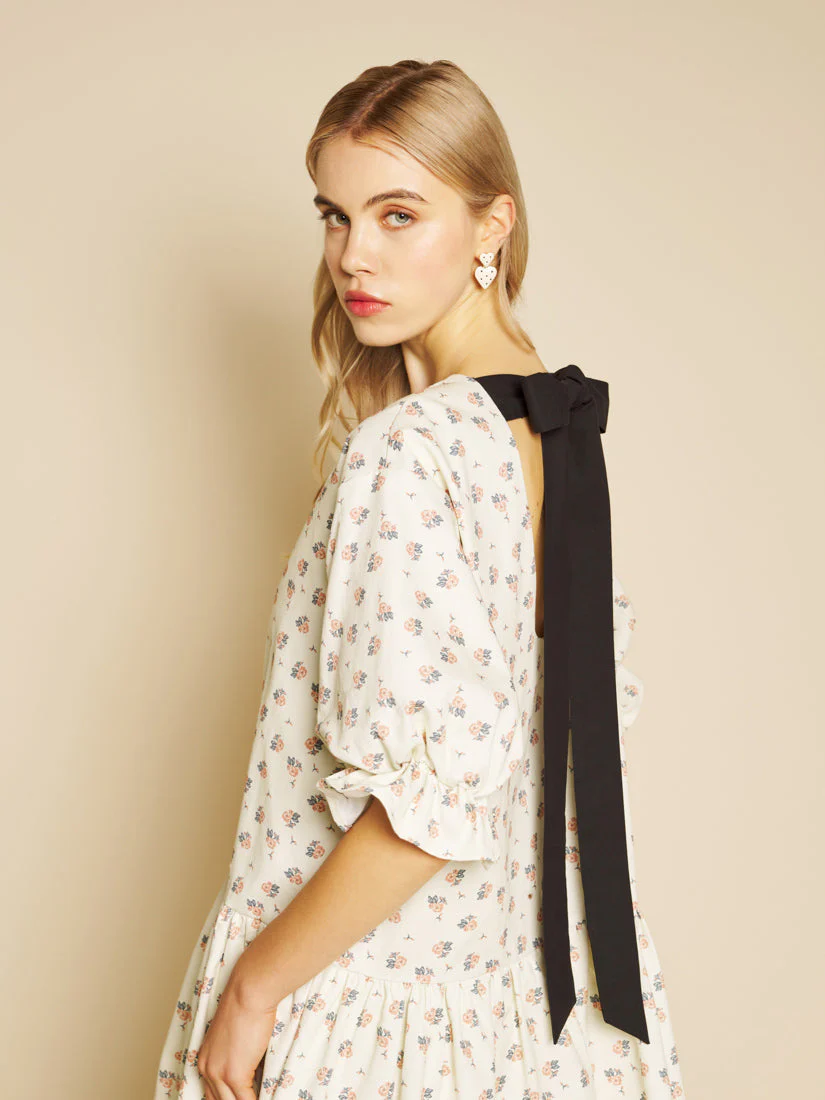 Pêche Ditsy Denim Mini Dress - Image 5