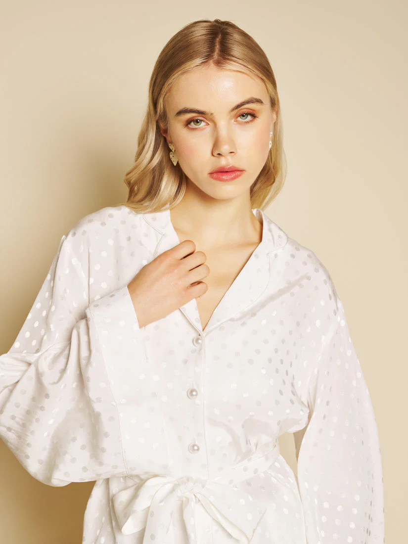 Perle Spot Belted Blouse - Image 5