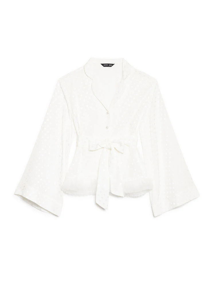 Perle Spot Belted Blouse - Image 7