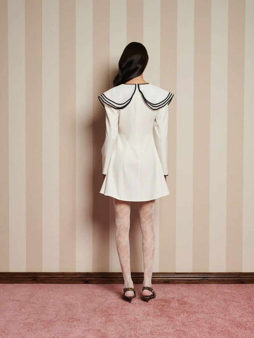 Porcelain Collar Mini Dress - Image 3