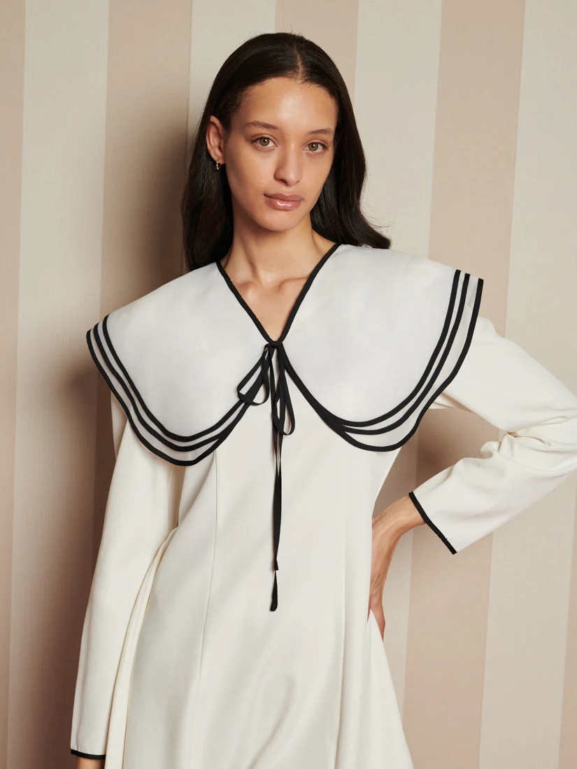 Porcelain Collar Mini Dress - Image 5