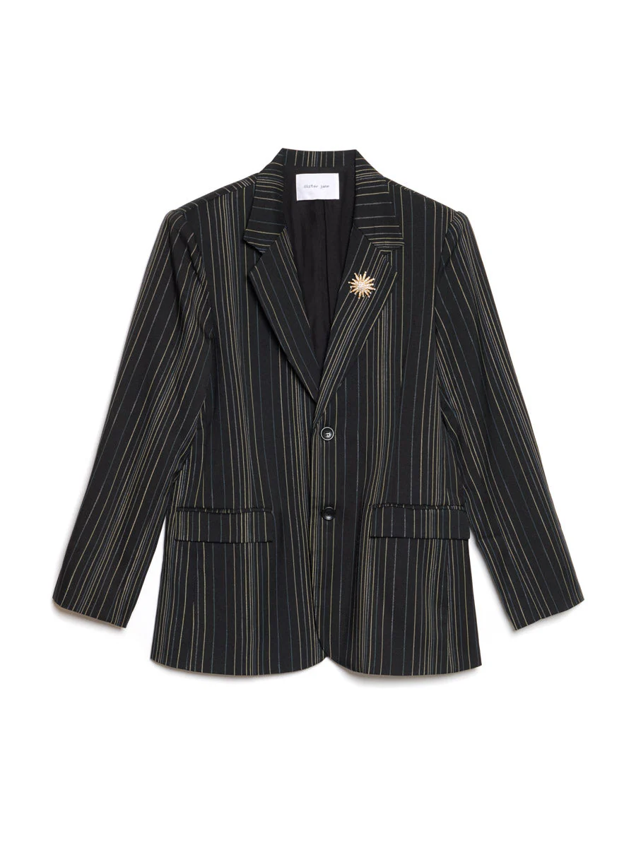 Richie Stripe Single Breasted Blazer - Image 9