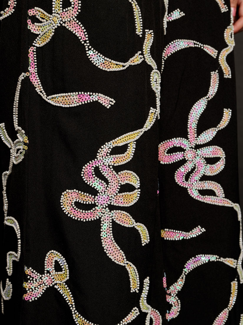 Ripple Bow Embellished Trousers - Image 6