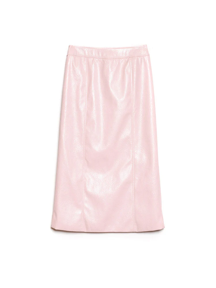 <b>DREAM</b> Rose-Spun PU Midi Skirt - Image 7