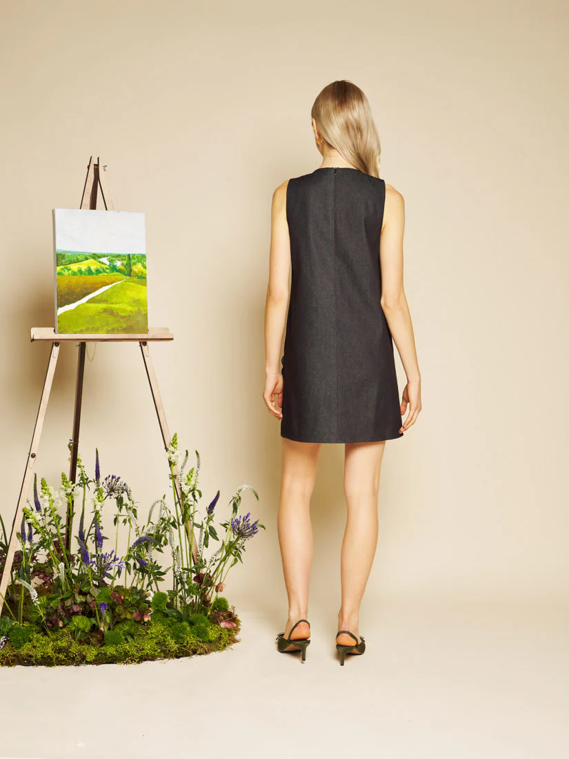 Rosemary Denim Mini Dress - Image 3