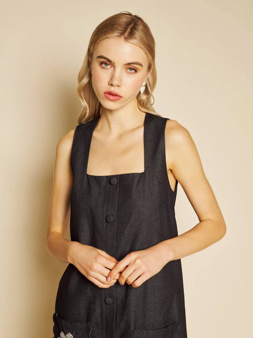 Rosemary Denim Mini Dress - Image 5