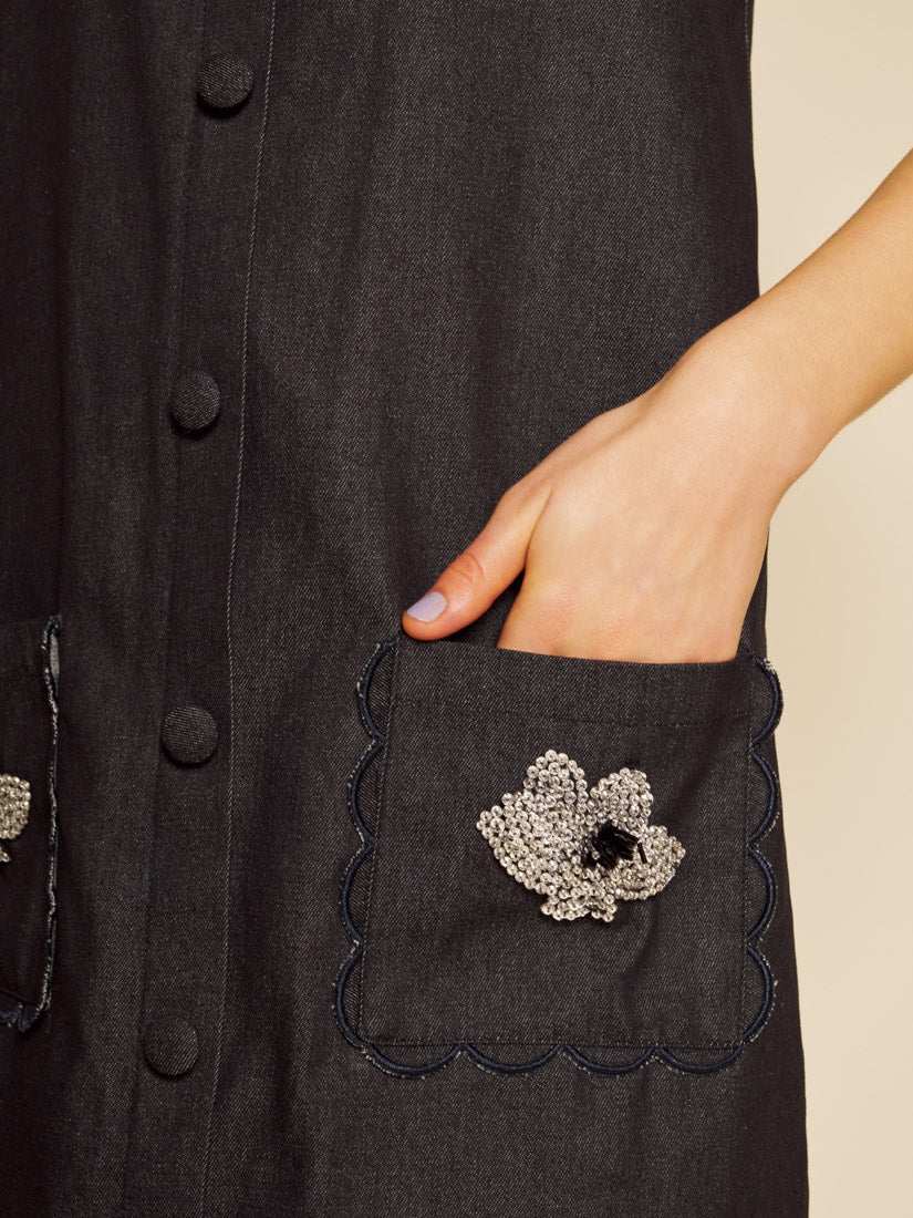 Rosemary Denim Mini Dress - Image 6