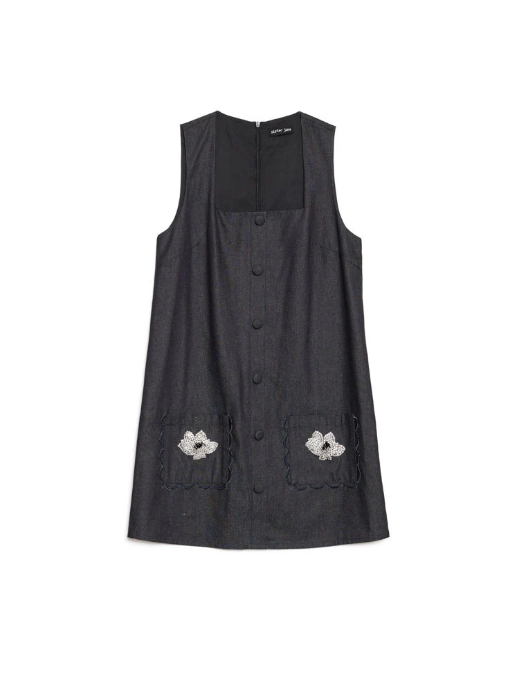 Rosemary Denim Mini Dress - Image 7