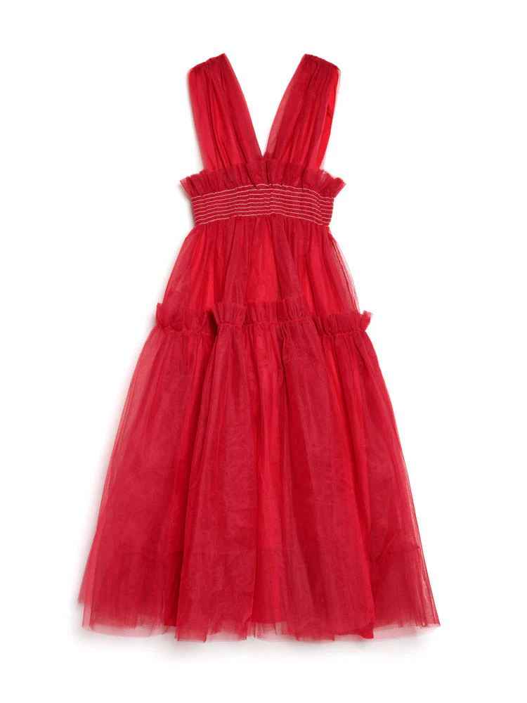 <b>DREAM</b> Rouge Tulle Midi Dress - Image 7