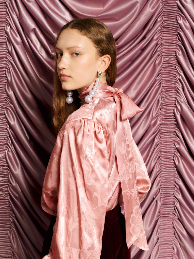 <b>DREAM</b> Satin Hour Bow Blouse - Image 5