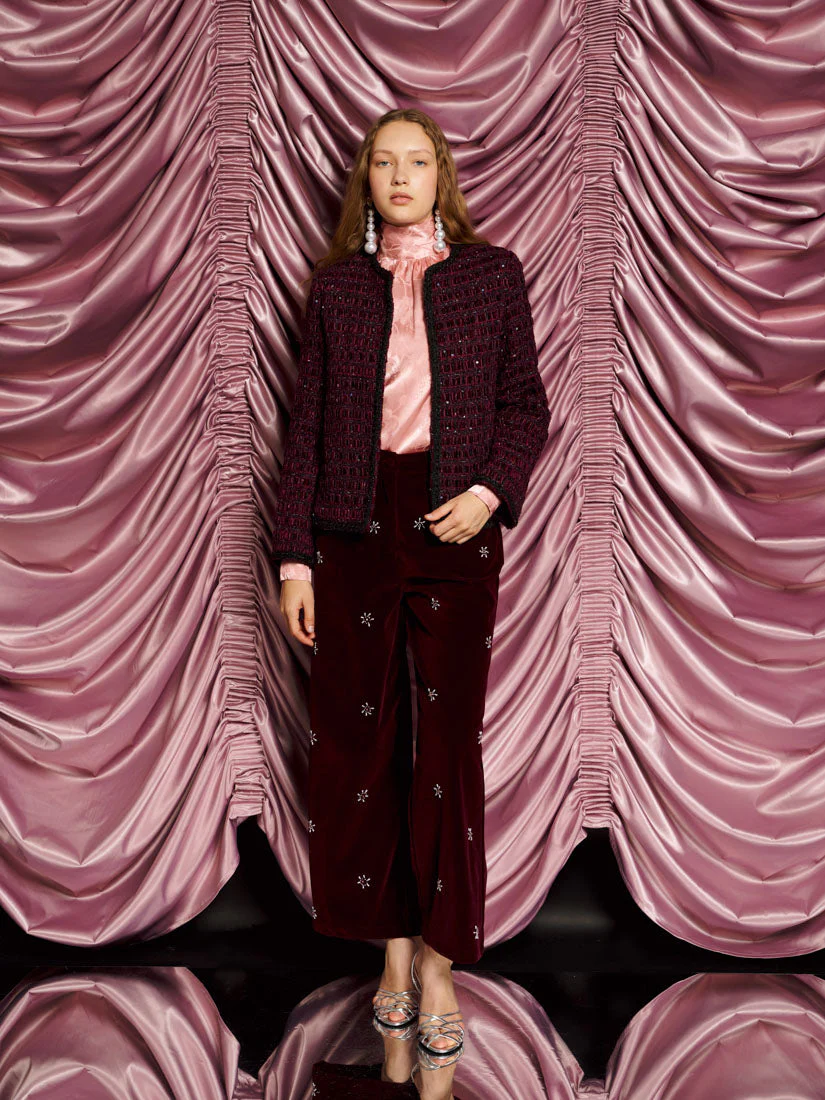 <b>DREAM</b> Satine Velvet Tweed Jacket - Image 4
