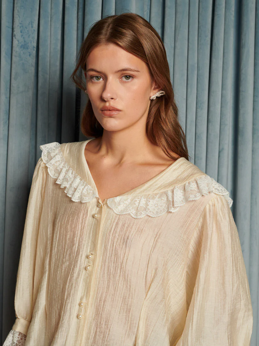 Silken Collar Blouse - Image 5