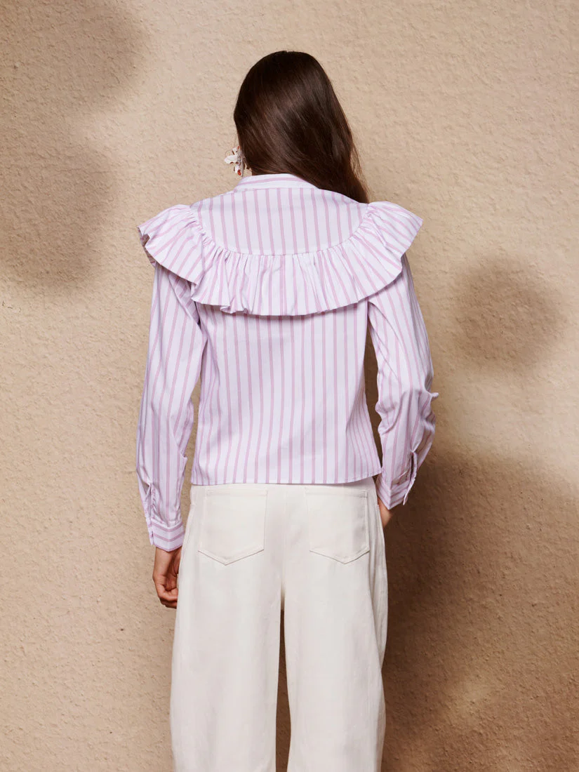 Solene Stripe Ruffle Blouse - Image 3