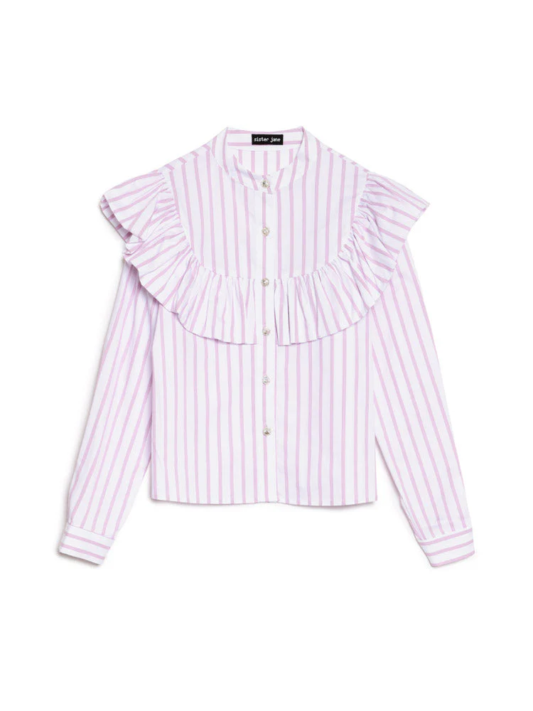 Solene Stripe Ruffle Blouse - Image 7