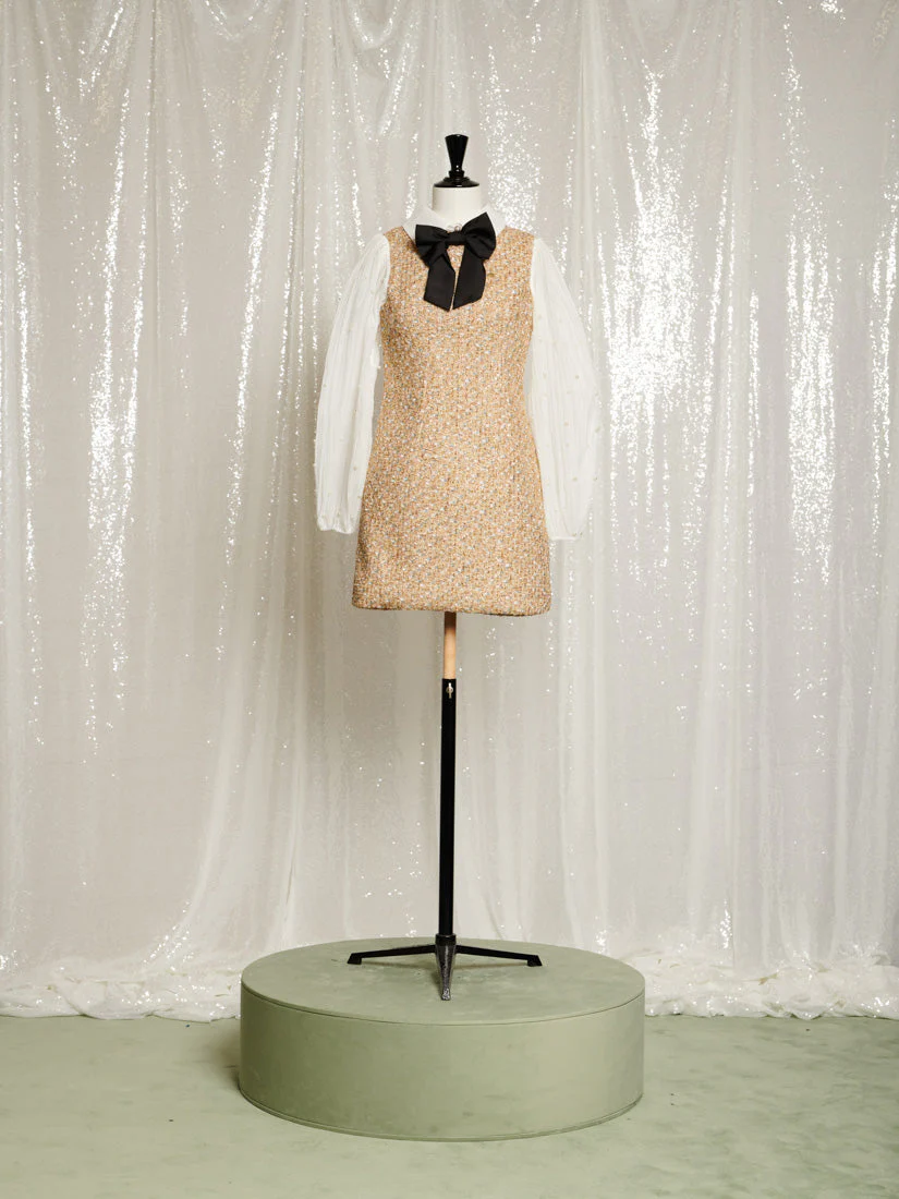 <b>DREAM</b> Sparkle Storm Tweed Mini Dress - Image 7