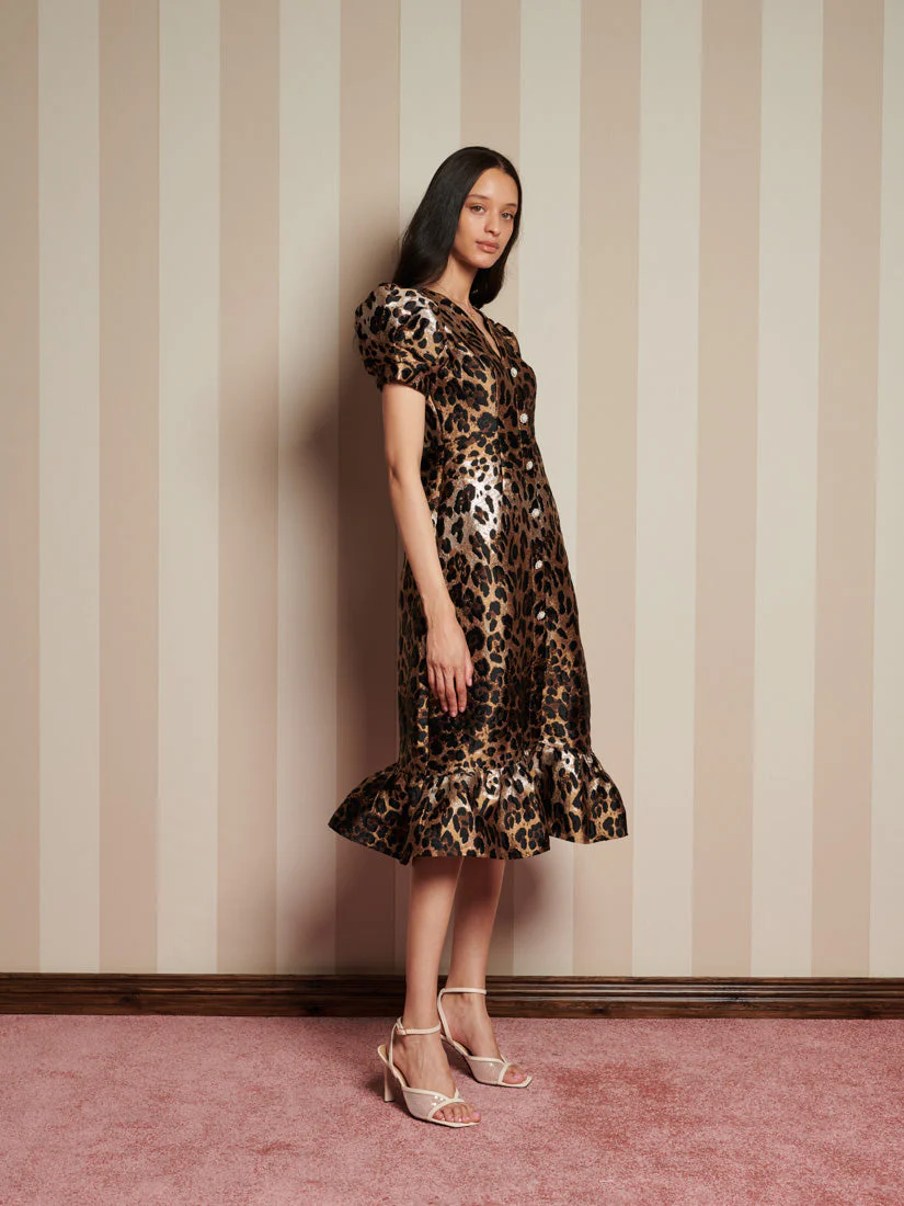 Suite Leopard Jacquard Midi Dress - Image 2