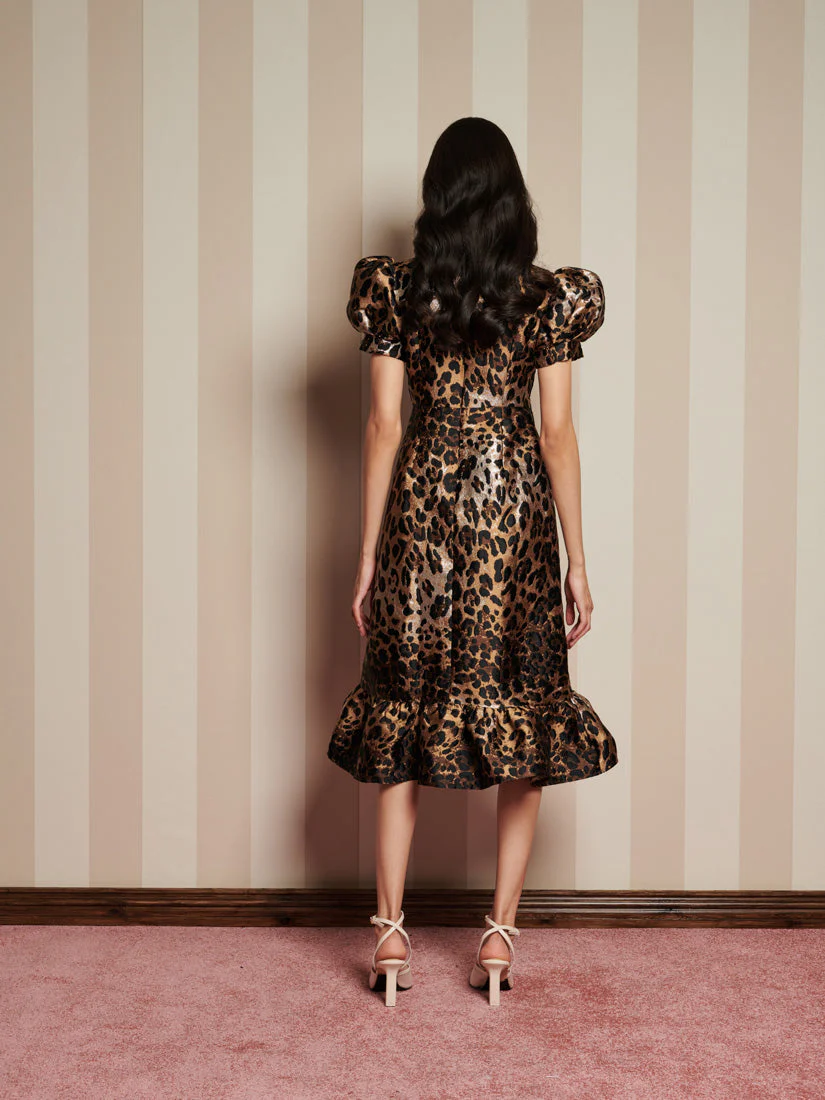 Suite Leopard Jacquard Midi Dress - Image 3