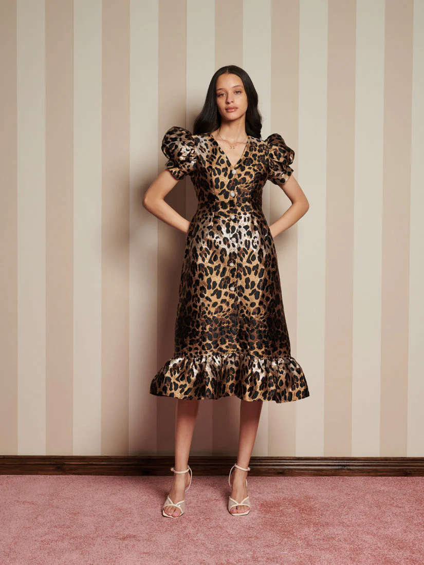 Suite Leopard Jacquard Midi Dress - Image 4