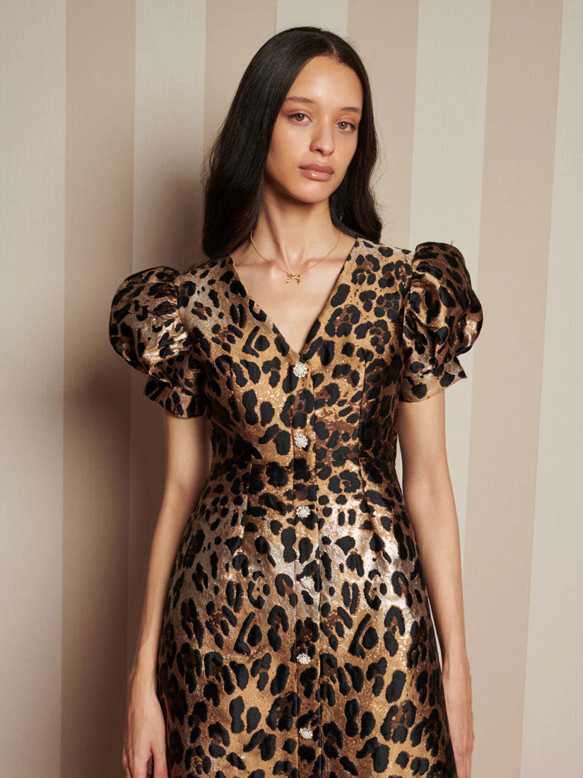 Suite Leopard Jacquard Midi Dress - Image 5