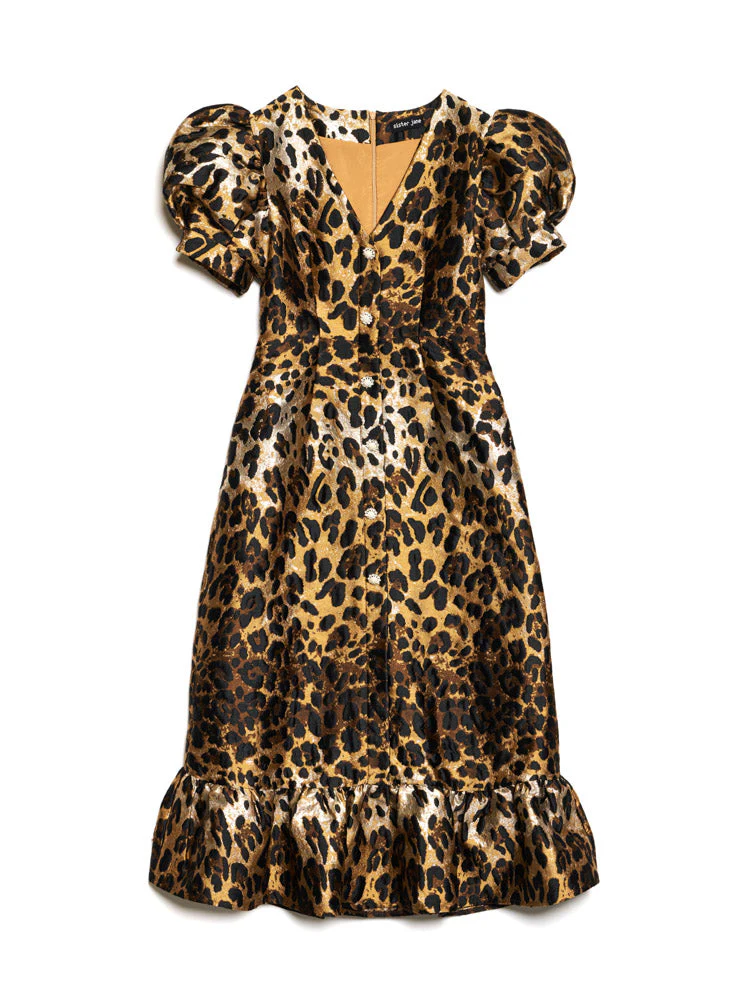 Suite Leopard Jacquard Midi Dress - Image 7