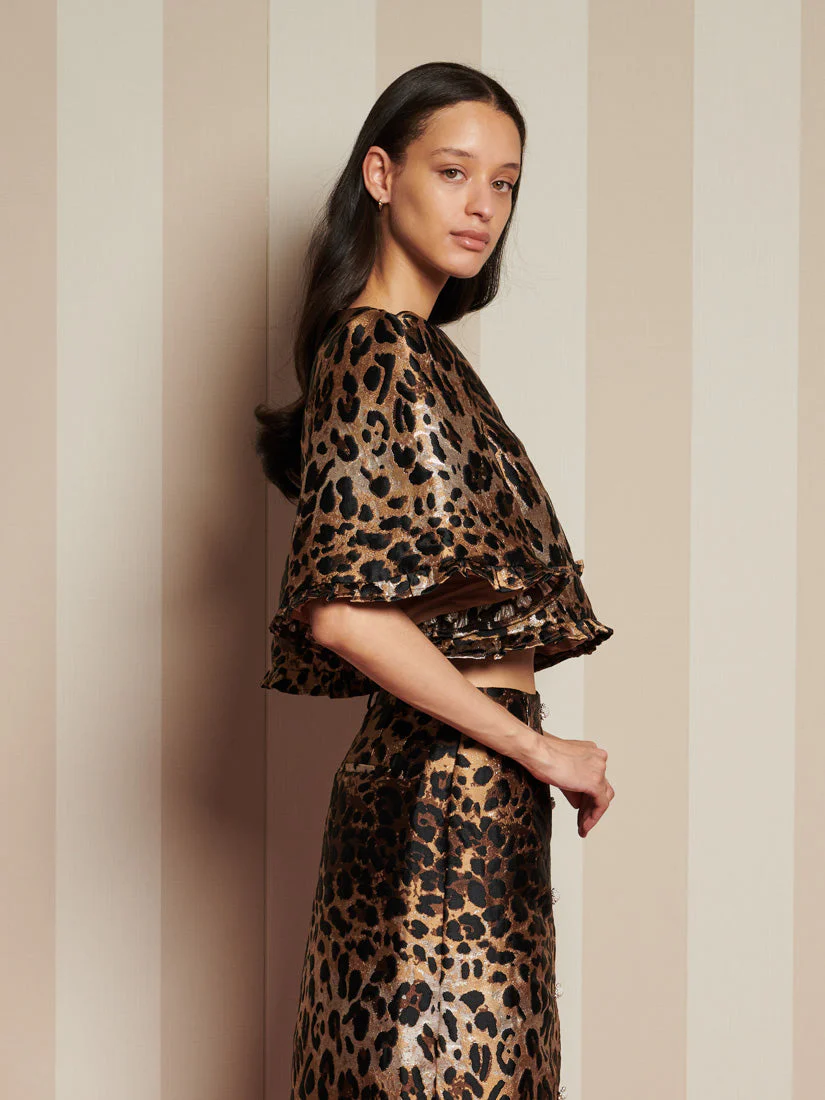 Suite Leopard Jacquard Top - Image 2