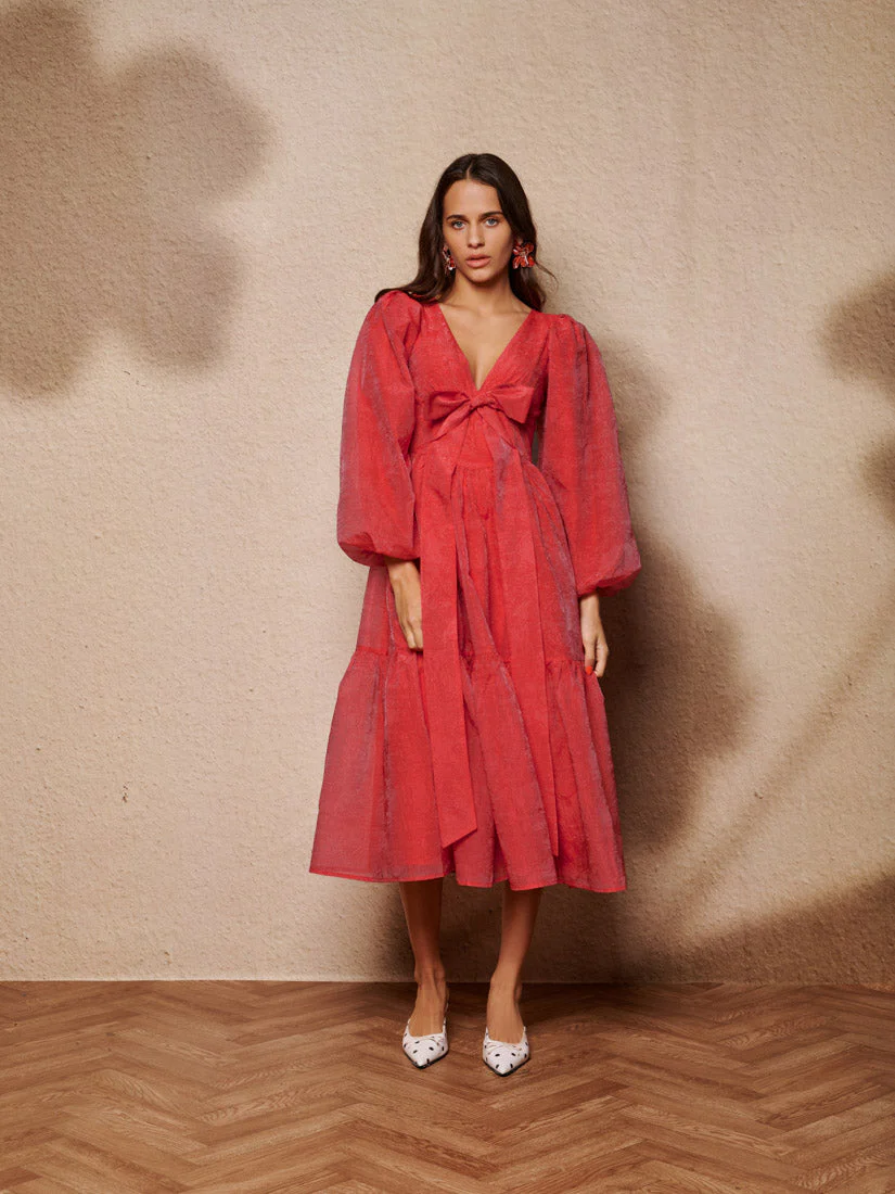 Sunrise Bow Midi Dress - Image 4