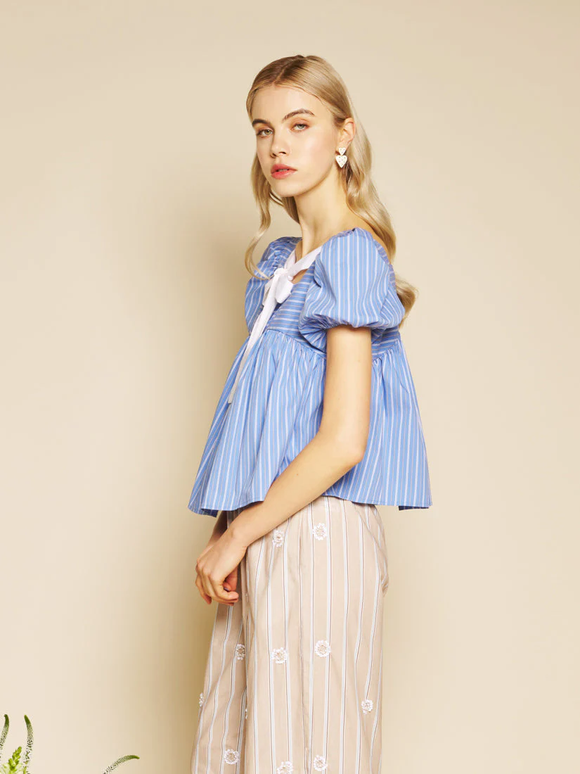 Tulip Stripe Bow Top - Image 2