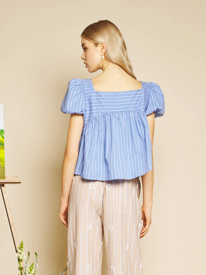 Tulip Stripe Bow Top - Image 3