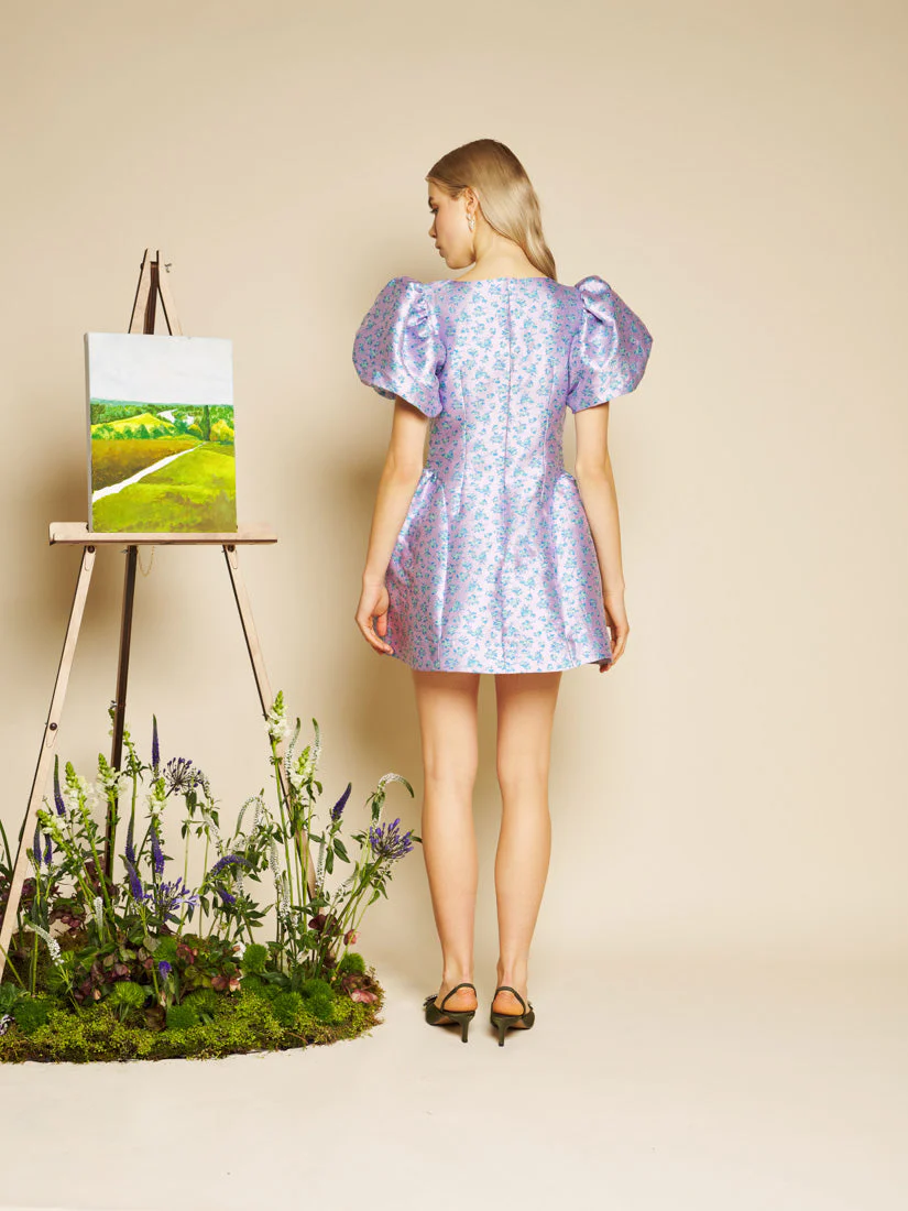 Wisteria Jacquard Mini Dress - Image 3