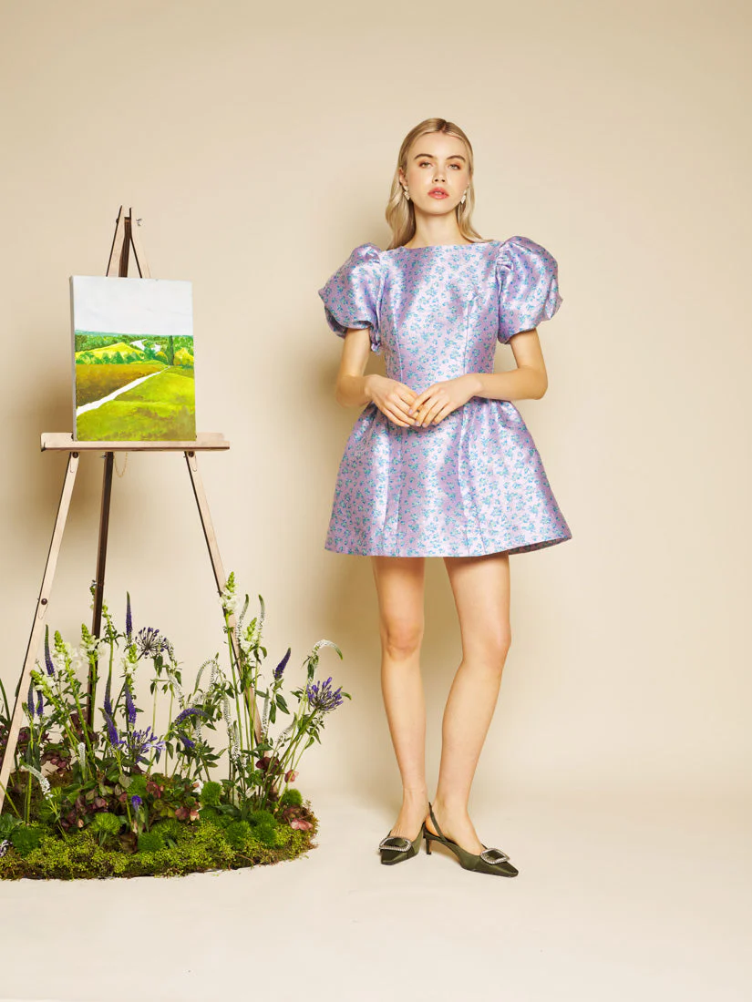 Wisteria Jacquard Mini Dress - Image 4